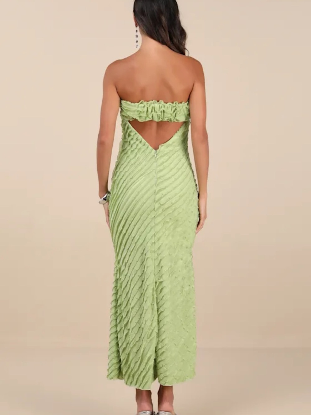 Lulu's Green Ribbed Dress - Picture 3 of 4